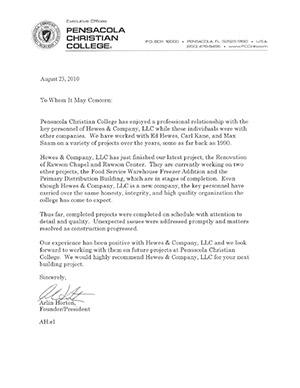 Pensacola Christian College Testimonial